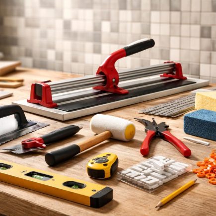 outils-carreleur-surface-bois-carrelage