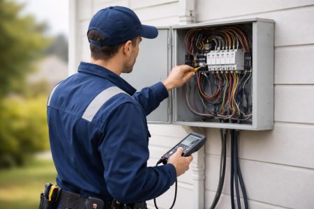 technicien-uniforme-boitier-electrique-maison