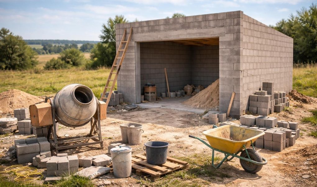 terrain-garage-construction-champetre-ciel-bleu