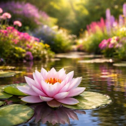 fleur-nenuphar-etang-paisible-luxuriant